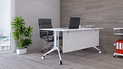 OBEX Modesty Desk PET Privacy Screen Acoustic Sound Absorbing Panel Ideal for Reception, Student Table or Office Cubicles Workstations, 24" x 60", Stone