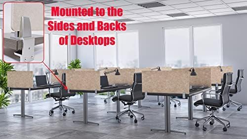 OBEX Panel Desk Mounted PET Privacy Screen, 18" x 60", Sand