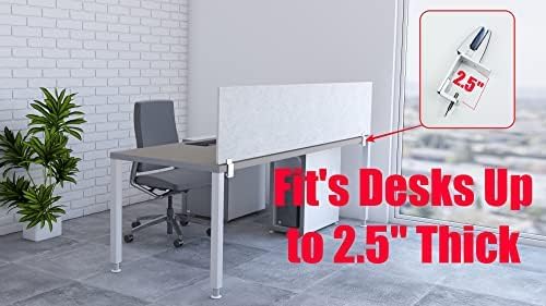 OBEX Panel Desk Mounted PET Privacy Screen, 24" x 60", Stone