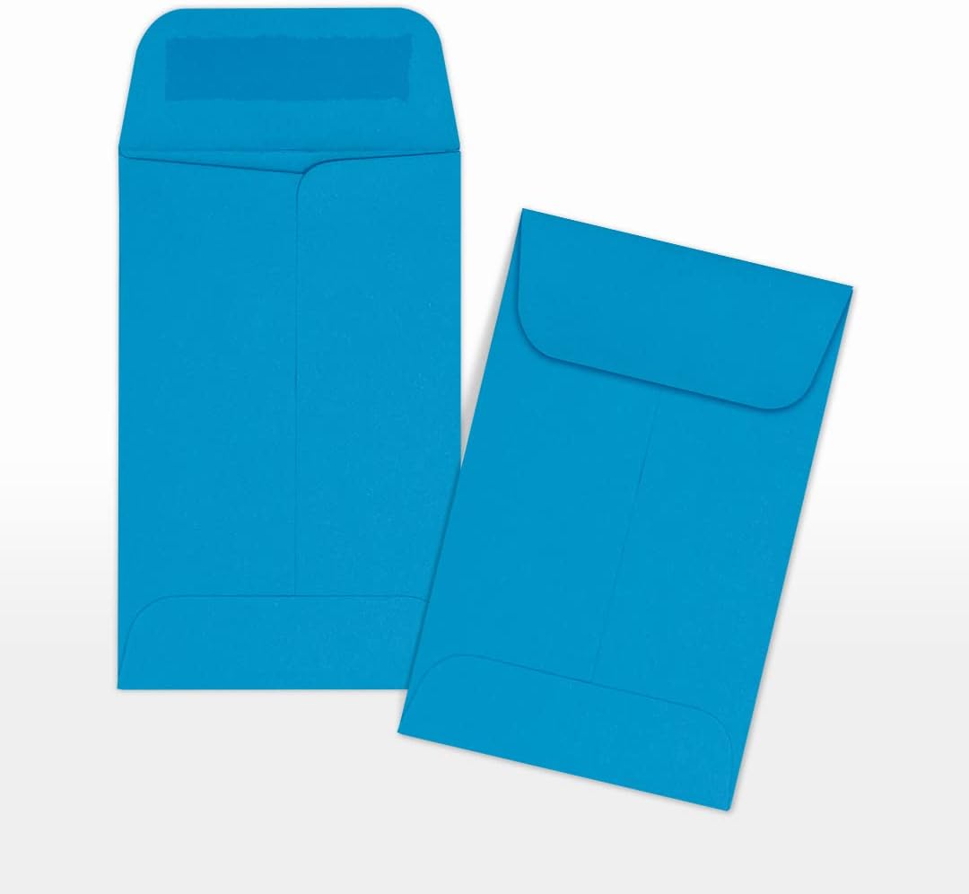 LUXPaper #1 Coin Envelopes | 2 1/4" x 3 1/2" | Pool Blue | 80lb. Text | 250 Qty
