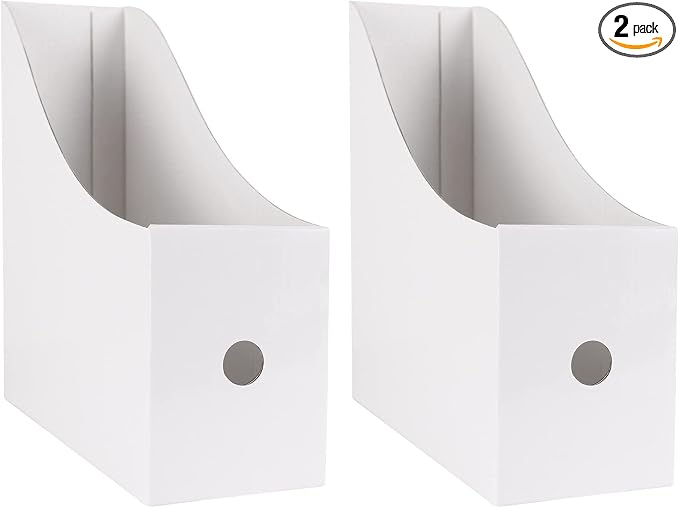 Limitliho 2 Pack White Magazine Holde, Vertical Book Bins by Limitliho