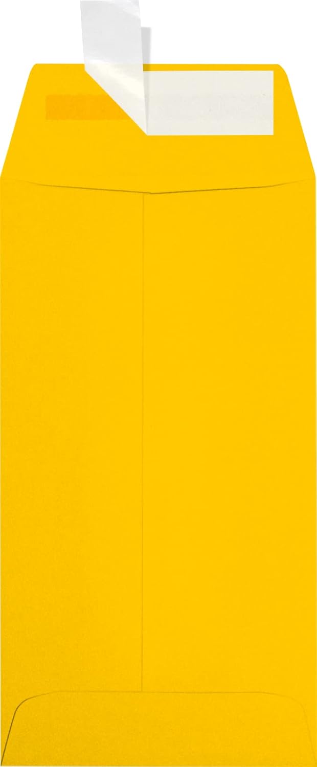 LUXPaper #7 Coin Envelopes | Peel & Press | 3 1/2" x 6 1/2" | Sunflower Yellow | 80lb. Text | 50 Qty