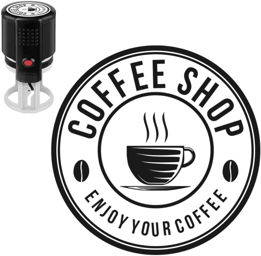Custom Stamps for Business | Custom Logo Stamp | Personalized Self Inking Stamp Customized Business Logo Text Rubber Stamper, 4 Sizes/5 Color Options (1-inch)