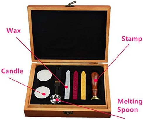 Vintage Alphabet Initial N Wax Seal Sealing Stamp Sealing Wax Sticks Spoon Wood Box Set Classical Old-fashioned Antique Alphabet Invitation Package Seal Wax Stamp Box Kit