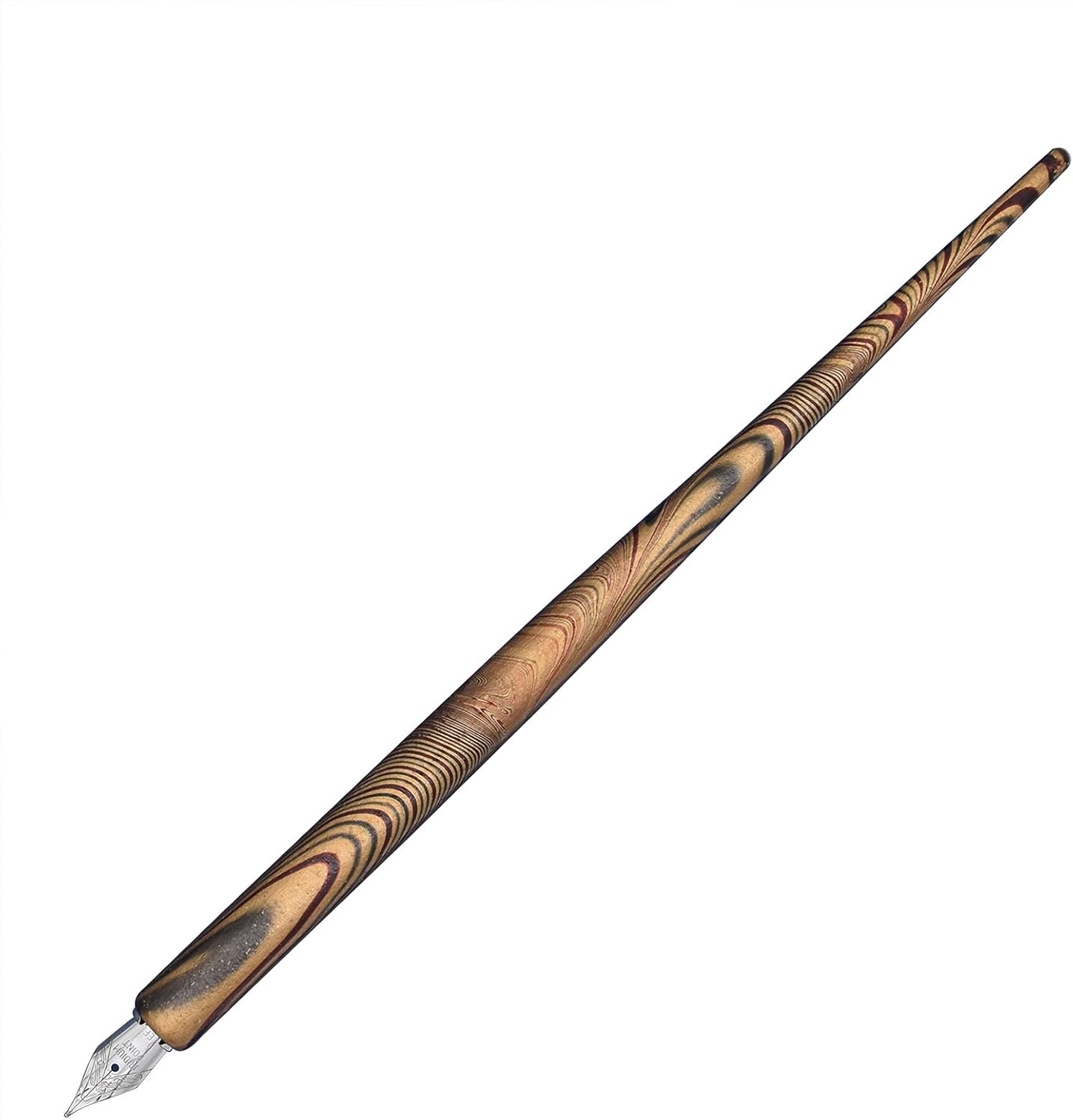 Gullor Wooden Dip Pen Calligraphy Set with Black Ink & 6 Nibs for Beginners, Kids, Writing, Signatures and Drawing, Gold