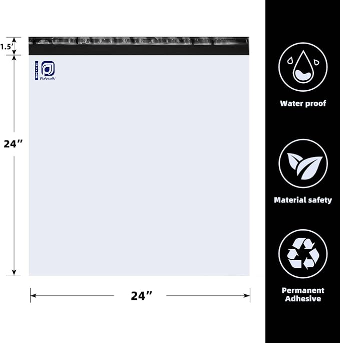 POLYSELLS 200 pcs 24x24 Inches White Poly Mailers Shipping Envelopes, Strong - Image 2