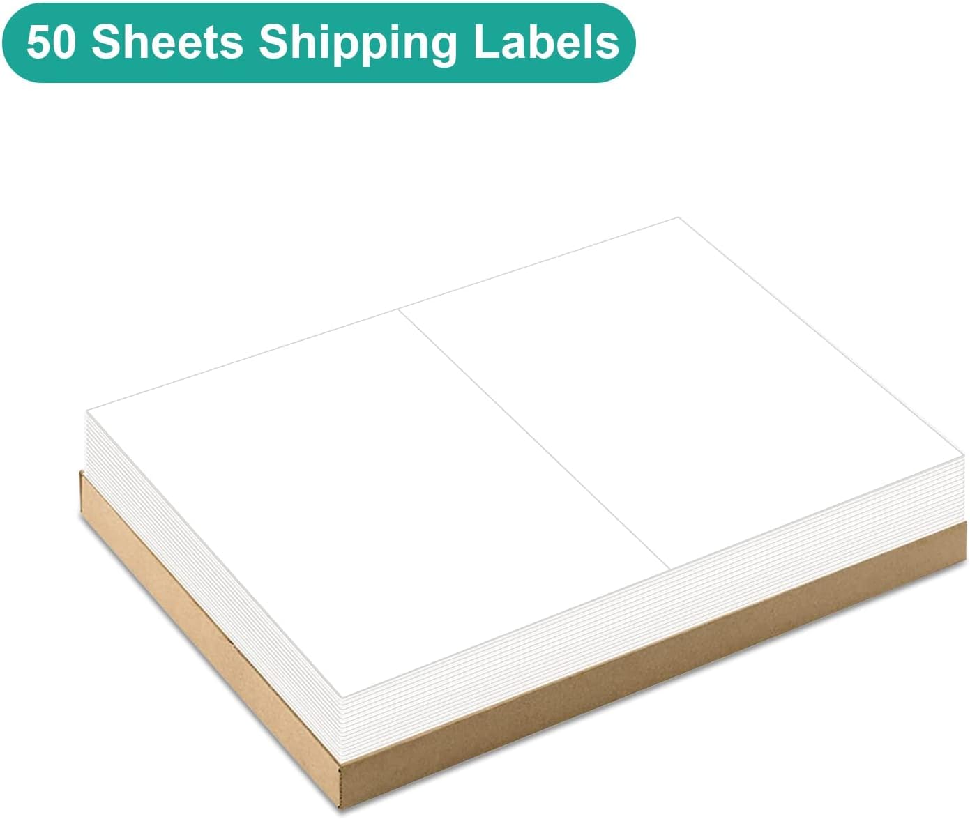 MFLABEL Half Sheet Label Laser/Ink Jet Shipping Label 8.5 x 11 Inches Packaging Labels, Address Labels for Laser & Inkjet Printers, 1600 Count(800 Sheets)