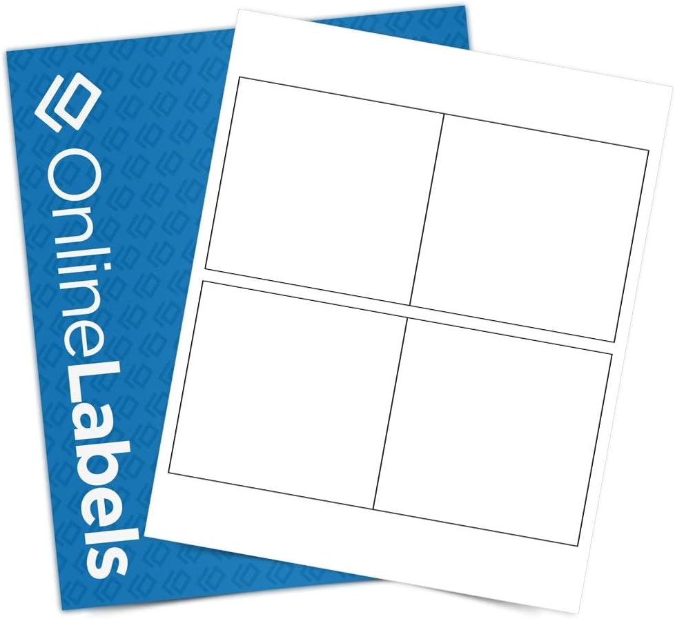 4 x 4 Square Label - Pack of 4,000 Labels, 1,000 Sheets - Inkjet/Laser Printer - Online Labels