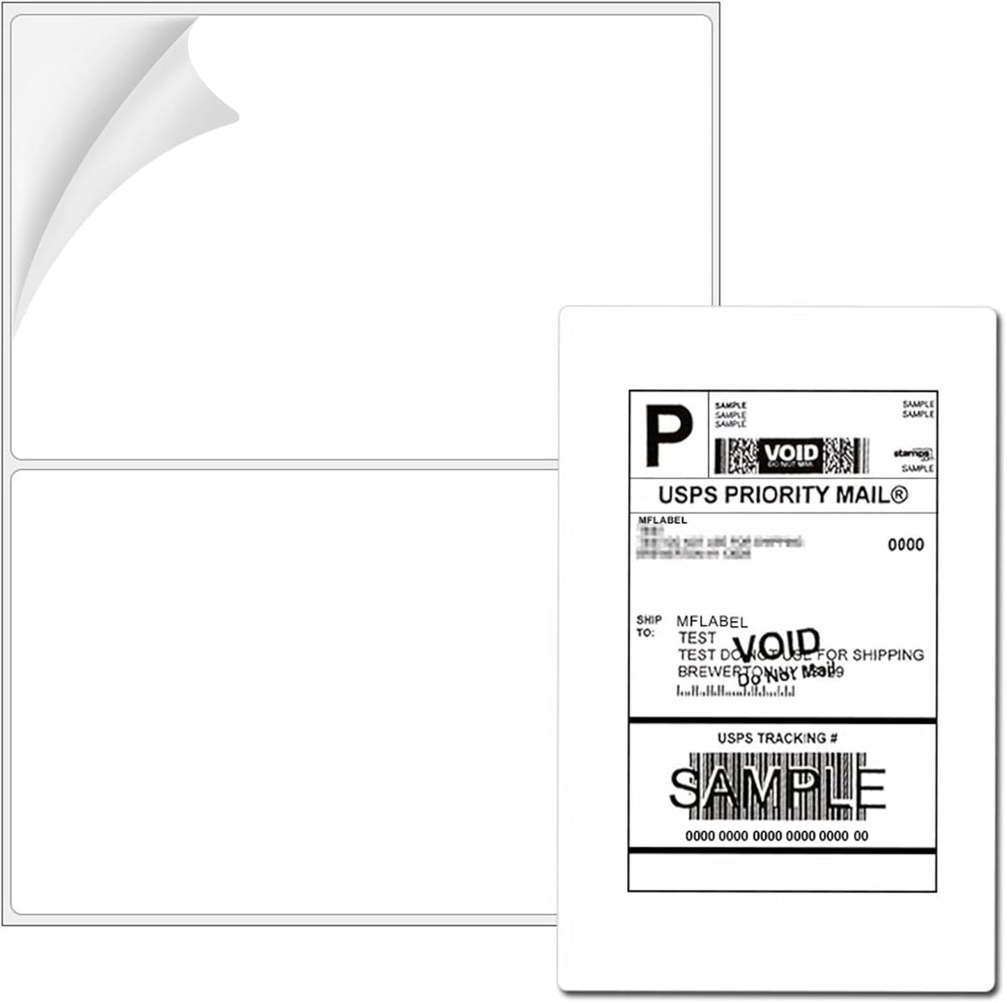 Coopaty Half Sheet Shipping Labels 8.5" x 5.5" Sticker Labels for Laser & Ink Jet Printers, 2 Per Page Self Adhesive Mailing Labels for Packages (8000 Labels)