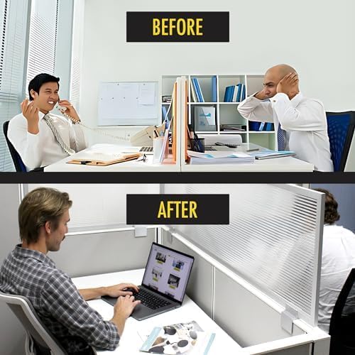 OBEX Screen Extender Polycarbonate Desk Privacy Panel & Divider for Office Cubicle, 18" x 36", Translucent