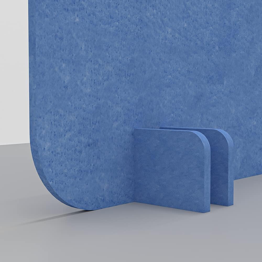 Freestanding Acoustic Desk Divider with Mount | Eco-Friendly Privacy Screen Panel | Noise Reducing Desk Partition | Tackboard Option & Easy to Install | Made from Recycled Plastic | Black - 18" X35"
