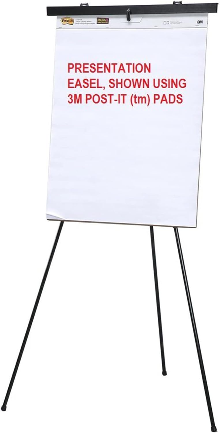 Lightweight Aluminum Flip-Chart Presentation Easel, 70 Inches, Black