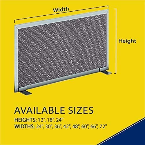 OBEX Acoustical Free Standing Privacy Screen, Cubicle Accessories Desk Privacy Panel, Desk Dividers for Office, Office Furniture Partitions Portable Sound Proof Dividers, 18" x 36", Graphite