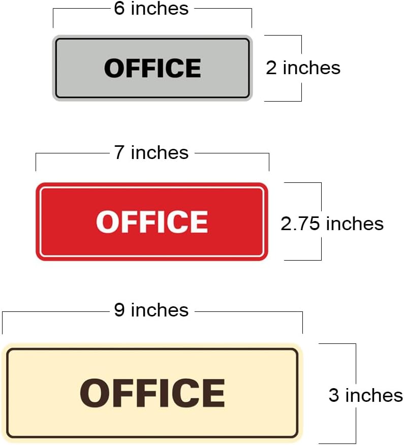 Signs ByLITA Standard Office Sign - Professional Business Signage - Easy to Install (Dark Brown) - Large 5 Pack