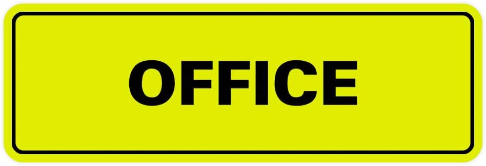Signs ByLITA Standard Office Sign - Professional Business Signage - Easy to Install (Yellow/Black) - Small 1 Pack