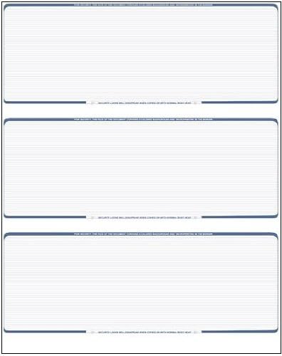 Business Voucher Check Stock - Computer Laser Checks - 3 Checks Per Page, 2500 Sheets/7500 Checks Steel Blue Pinstripe