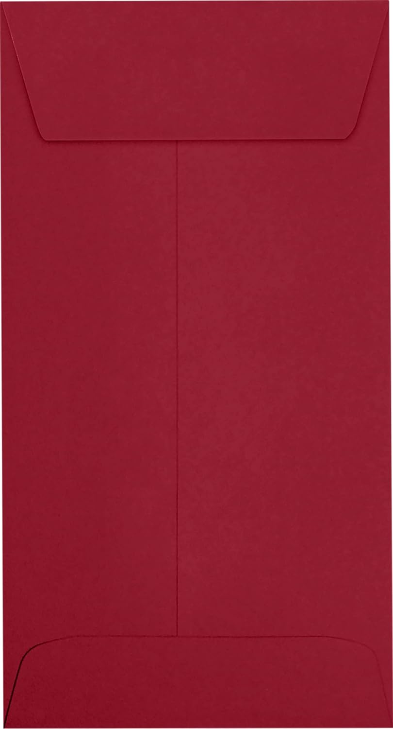 LUXPaper #7 Coin Envelopes | Peel & Press | 3 1/2" x 6 1/2" | Garnet Red | 80lb. Text | 250 Qty