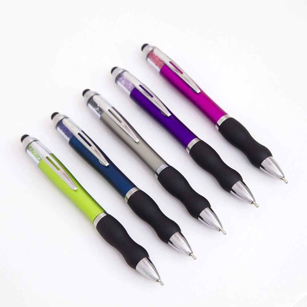 NC Ballpoint Pens 2 in 1 Stylus Pens Medium 1.0mm Point Black Ink with Stylus Tips for iPads (10 packs)