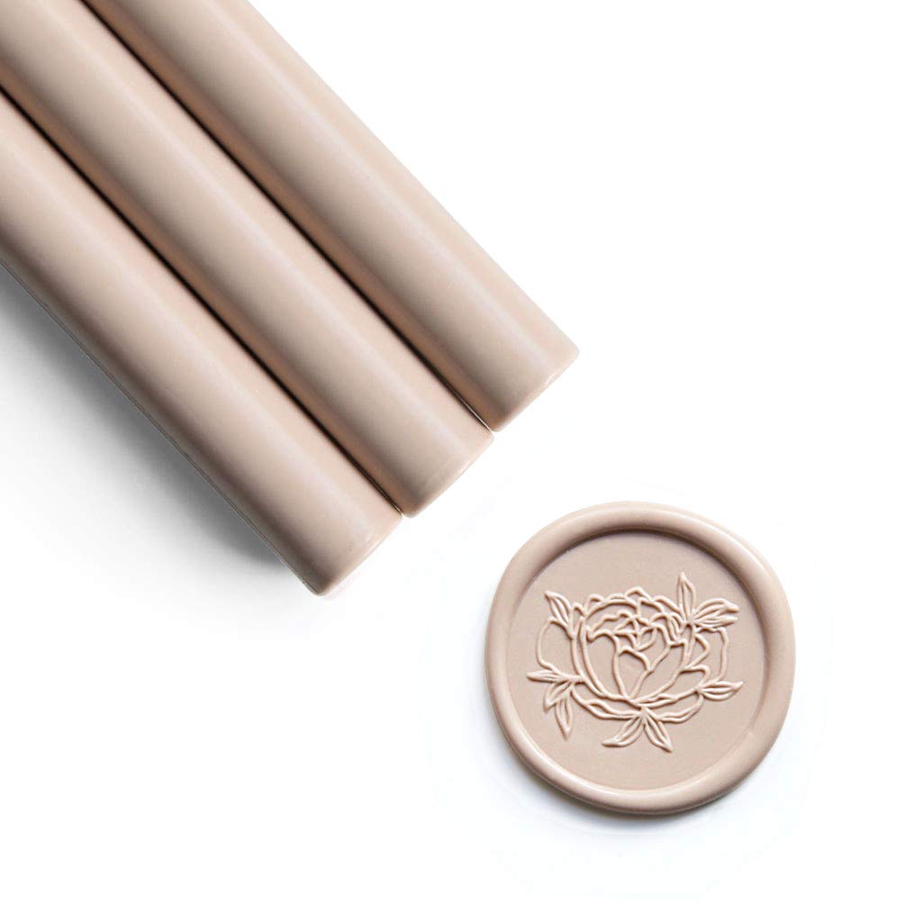 UNIQOOO Mailable Glue Gun Sealing Wax Sticks for Wax Seal Stamp - Nude, Earthy Neutural Tone, Great for Boho Wedding Invitations, Cards Envelopes, Snail Mails, Craft Project, Gift Ideas, Pack of 8