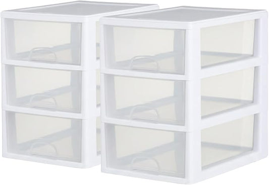 Sterilite 6-Pack Stacking Drawer, 6 Quart, and Makeup Organization by Sterilite
