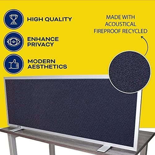 OBEX Acoustical Free Standing Privacy Screen, Cubicle Accessories Desk Privacy Panel, Desk Dividers for Office, Office Furniture Partitions Portable Sound Proof Dividers, 18" x 72", Slate