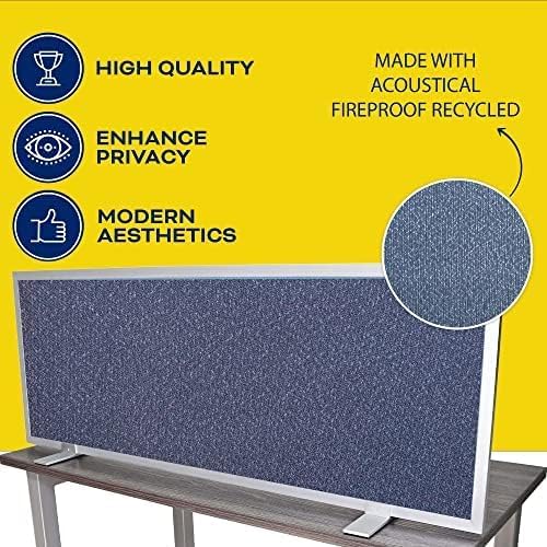 OBEX Acoustical Free Standing Privacy Screen, Cubicle Accessories Desk Privacy Panel, Desk Dividers for Office, Office Furniture Partitions Portable Sound Proof Dividers, 12" x 66", Graphite