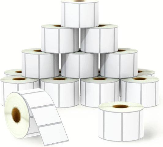 BETCKEY - 2.25" x 1.25" (57 mm x 32 mm) UPC Barcode & Multipurpose Labels Compatible with Zebra & Rollo Label Printer,Premium Adhesive & Perforated [16 Rolls, 16000 Labels]