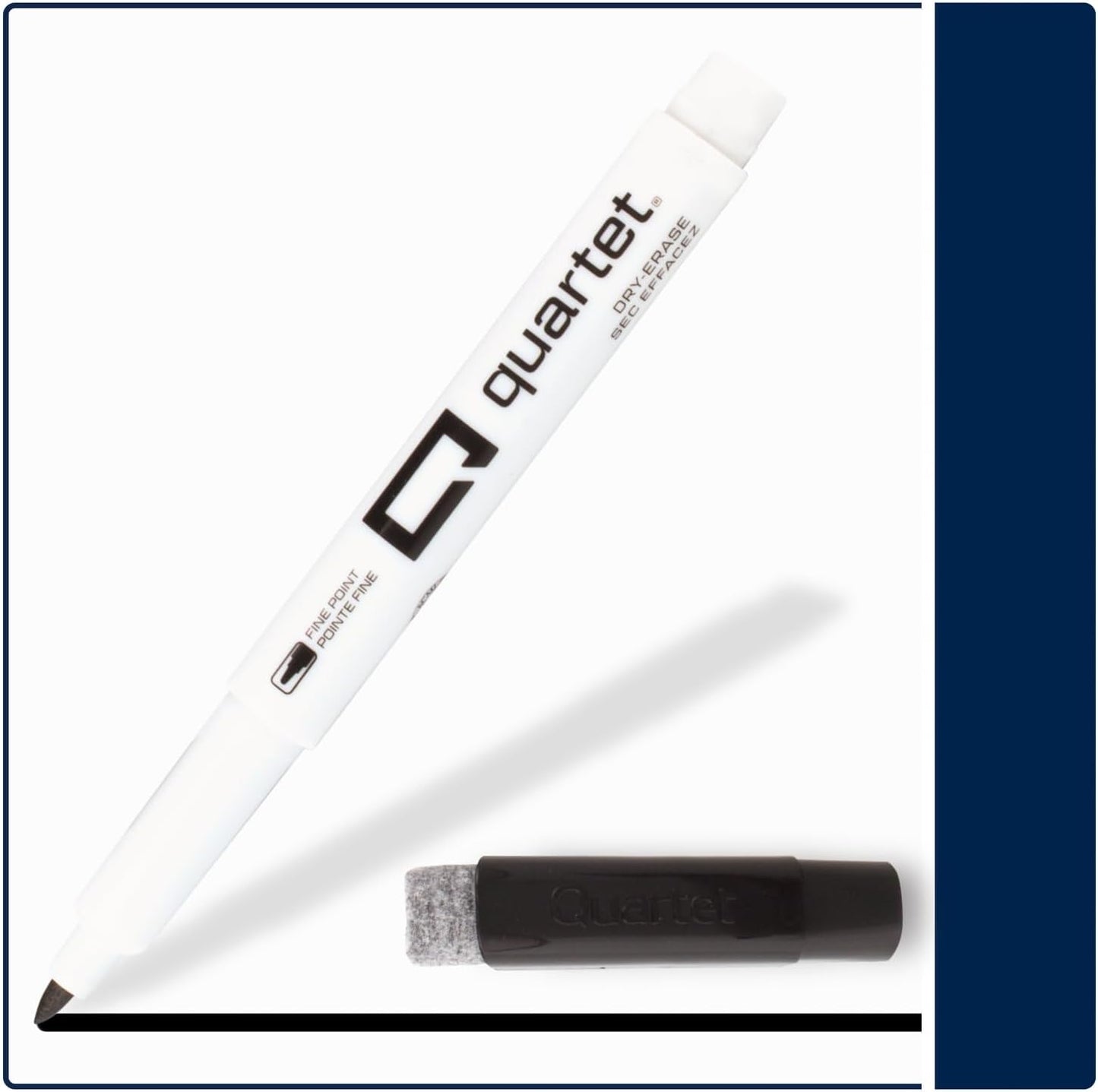 Quartet Dry Erase Markers, Fine Tip White Board Dry Erase Markers with DryGuard Ink Protection, Office Essentials, Black, 36 Pack (Q120Z01-R)