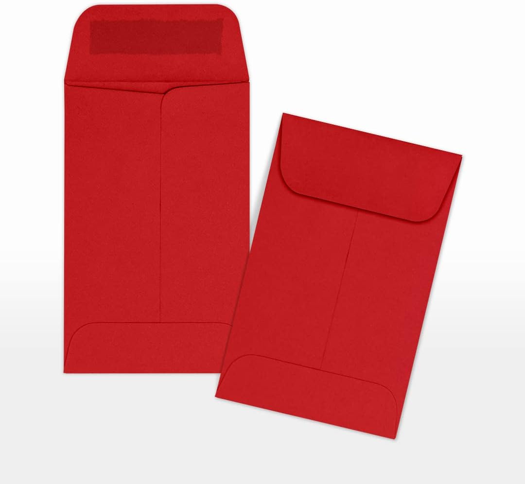 LUXPaper #1 Coin Envelopes | 2 1/4" x 3 1/2" | Ruby Red | 80lb. Text | 250 Qty
