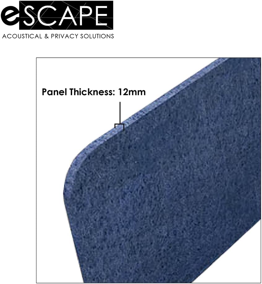 Freestanding Acoustic Desk Divider with Mount | Eco-Friendly Privacy Screen Panel | Noise Reducing Desk Partition | Tackboard Option & Easy to Install | Made from Recycled Plastic | Purple - 18" X 23"