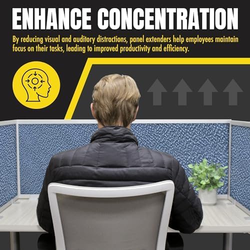 OBEX Acoustic Mounted Screen Privacy Panel Table Top Separator, Sound Blocking Desk Divider (Twilight, 24" X 36")
