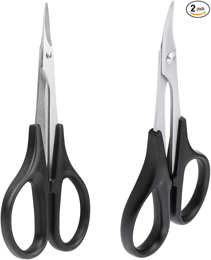 2-Pack HobbyPark RC Body Trimming Scissors Set, 1 Straight & 1 Curved Scissor by HobbyPark