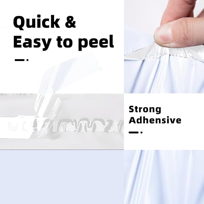 POLYSELLS 2000 pcs 10x13 Inches White x Silver Poly Mailers Shipping Envelopes - Image 5