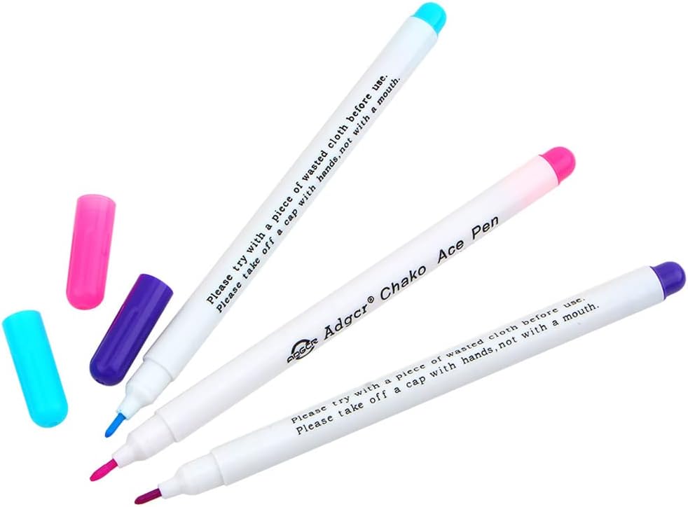 TopHomer Water Erasable Fabric Marking Pen Temporary Marking Auto-Vanishing Pen Fabric Markers Pen Colorful Water Soluble Ink for Dressmaking, Handicraft, Embroidery, Artificial Flowers(Green)