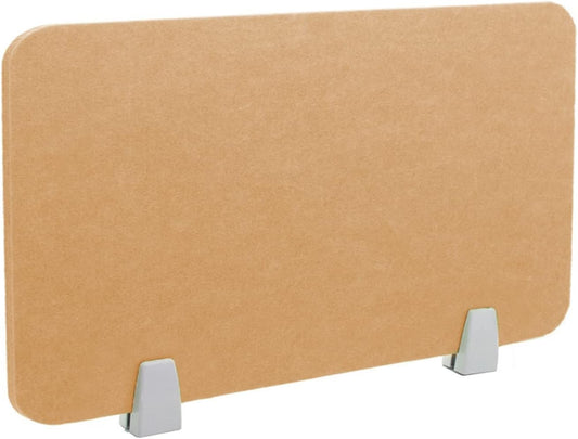 Icegrey Acoustic Desk Divider Privacy Panel Removable Sound Absorbing Desk Partition Board with 2 Clips for Student Call Centers Offices Braries Classrooms Library, Light Brown, 23.4x15.6"