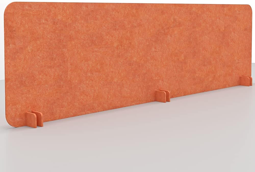 Freestanding Acoustic Desk Divider with Mount | Eco-Friendly Privacy Screen Panel | Noise Reducing Desk Partition | Tackboard Option & Easy to Install | Made from Recycled Plastic | Purple - 18" X 59"