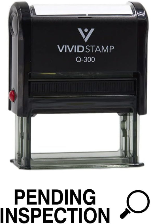 Vivid Stamp Pending Inspection Business Self-Inking Rubber Stamps (Black Ink) - Q-400