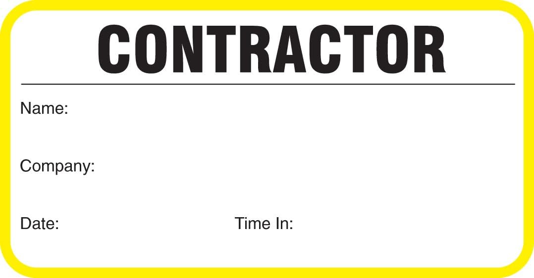 Standard Visitor Badges in Books, Standard Contractor Sign-in Books with Security Badges, 500/Books (Yellow)