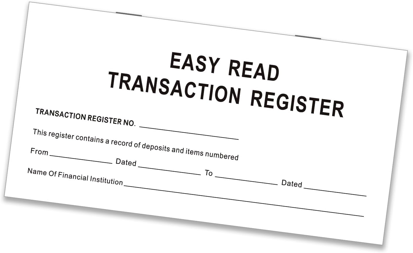 12 - Pack 6"×3" Blank Transaction Check Registers Exclusive for Personal Checkbook - Suitable for Personal & Business Banks, Saving Accounts, Deposits & Credit Cards
