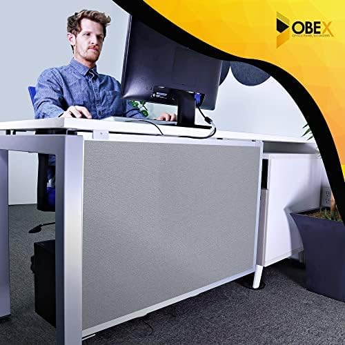 OBEX Acoustic Table Mounted Modesty Desk Privacy & Sound Absorbing Panel for Office Cubicles, 12" x 72", Overcast