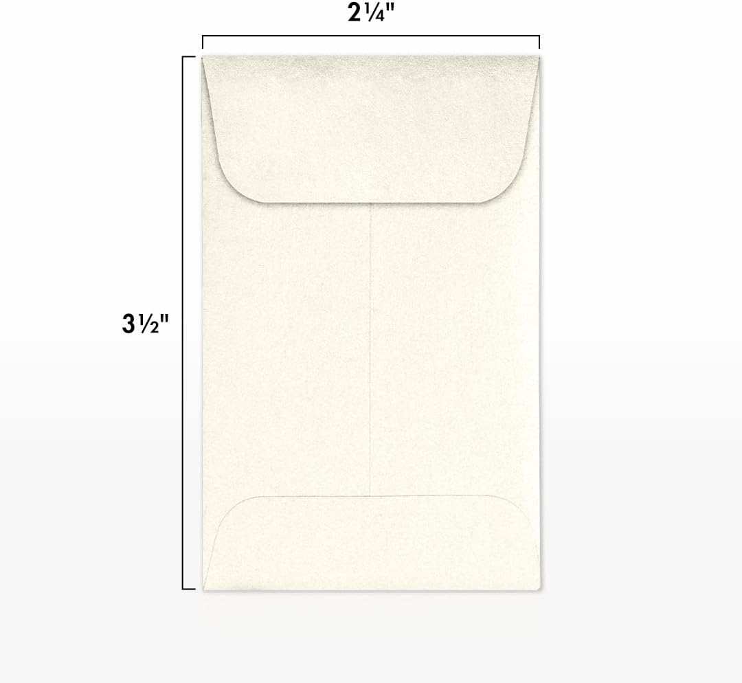 LUXPaper #1 Coin Envelopes | 2 1/4" x 3 1/2" | Champagne Metallic | 80lb. Text | 1,000 Qty
