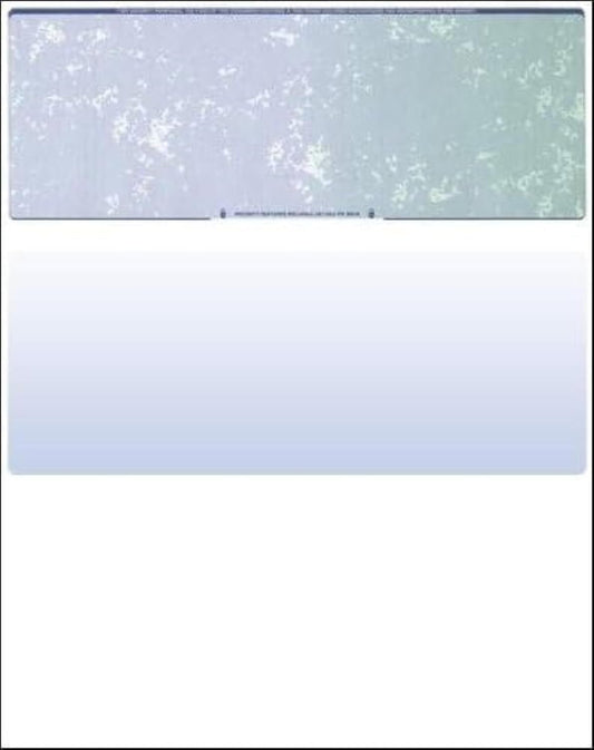 Compuchecks Blank Check Paper - 100 Pack - Computer Security Business Checks, QuickBooks & Laser Printer Compatible - Check On top, Voucher On Bottom - Check Paper Size 8 1/2-11 - Blue/Green Prismatic