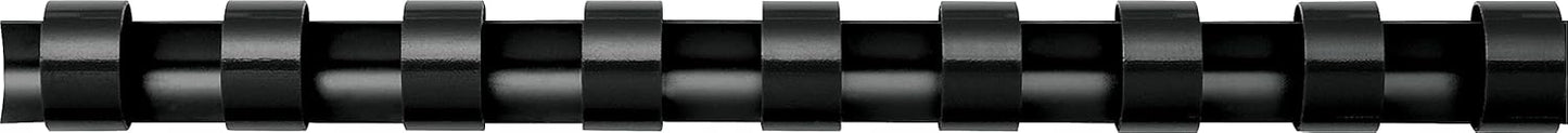 Fellowes Plastic Comb Binding Spines, 1/4 Inch Diameter, Black, 20 Sheets, 100 Pack (52366)
