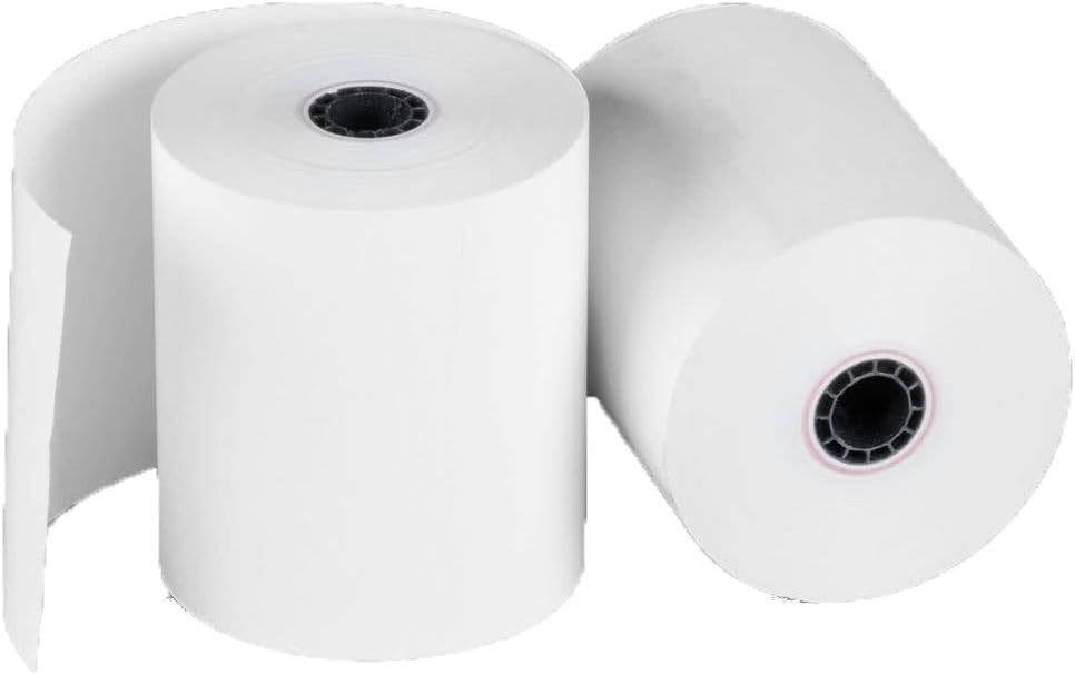 Thermal Paper Rolls 3 1/8 x 230 - American Made: [50/pack] BPA Free 48 GSM Solid Tube Core CC Receipt paper for POS terminals Cash Registers Stations SCP700 TSP100 TSP300 TSP400 TSP500 TSP600