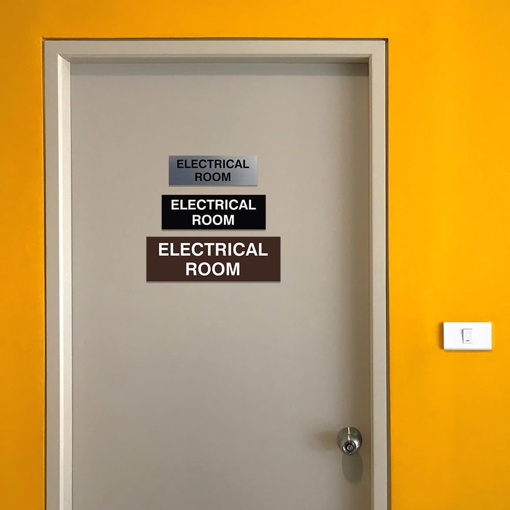 All Quality Basic Electrical Room Sign | Durable Construction | Building Safety -Red - Small (1 Pack)
