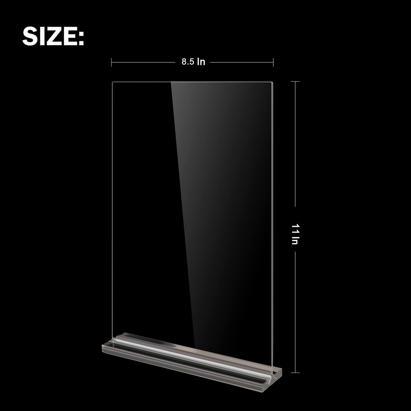 Acrylic Sign Holder 8.5 x 11-Acrylic T-Shaped Desktop Display Stand, Sign Holder,Menu ad Frame. Suitable for Restaurants, Promotions, Photo Frames, Events, Meetings (6 Pieces)