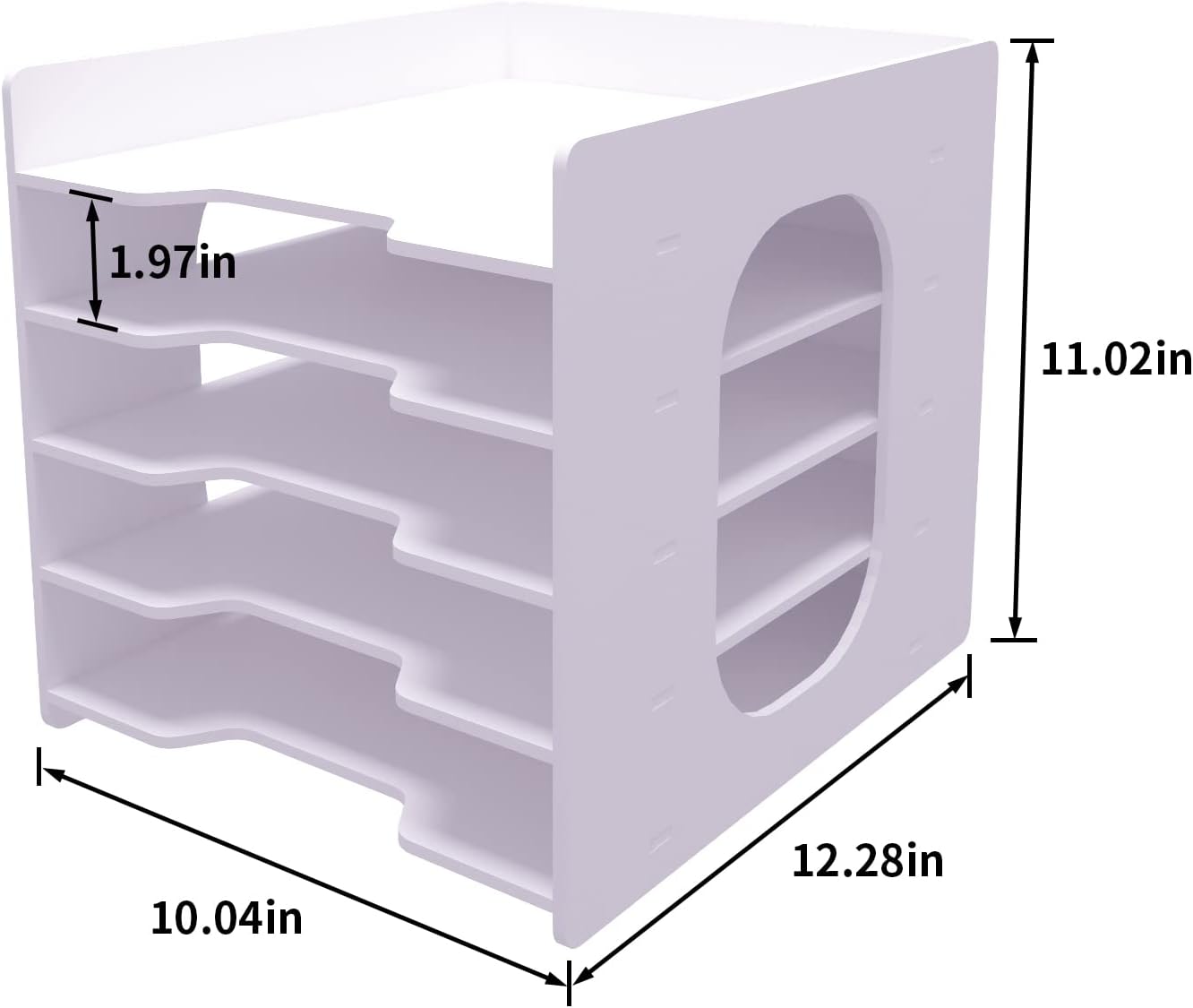 Natwind 5 Tiers Paper Organizer for Desk Desktop White File Holder Office Desk Organizer Mail Letter Tray & Paper Sorter Document Notebooks Storage Rack for Home Office School Classroom