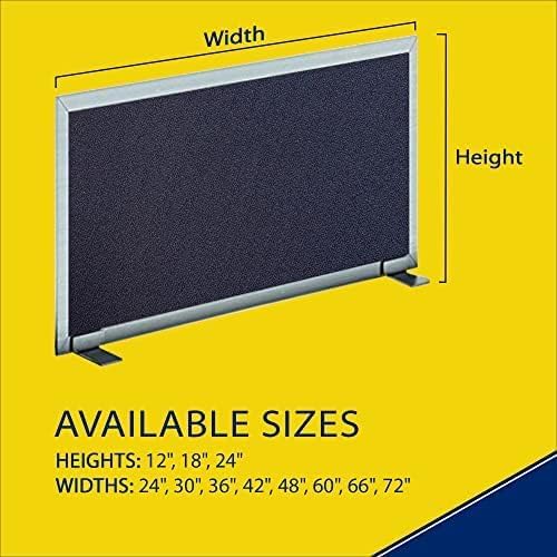 OBEX Acoustical Free Standing Privacy Screen, Cubicle Accessories Desk Privacy Panel, Desk Dividers for Office, Office Furniture Partitions Portable Sound Proof Dividers, 18" x 72", Slate