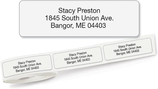 Colorful Images Transparent Clear Rolled Return Address Mailing Labels with Dispenser, Customize with Name & Shipping Address, 500 Self Adhesive, Easy Peel Sticker Label Roll, 3/4" x 2 1/2"