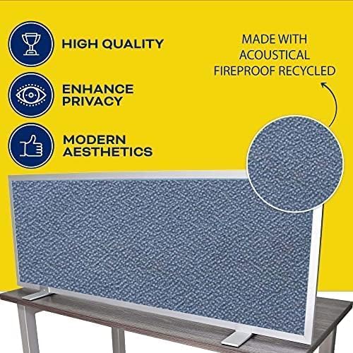 OBEX Acoustical Free Standing Privacy Screen, Cubicle Accessories Desk Privacy Panel, Desk Dividers for Office, Office Furniture Partitions Portable Sound Proof Dividers, 18" x 66", Twilight